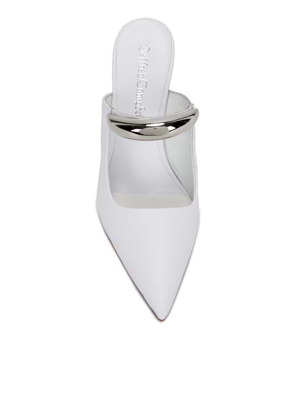 Jeffrey Campbell Womens White Pointed Toe Mule with silver Accent - Picture 3 of 9